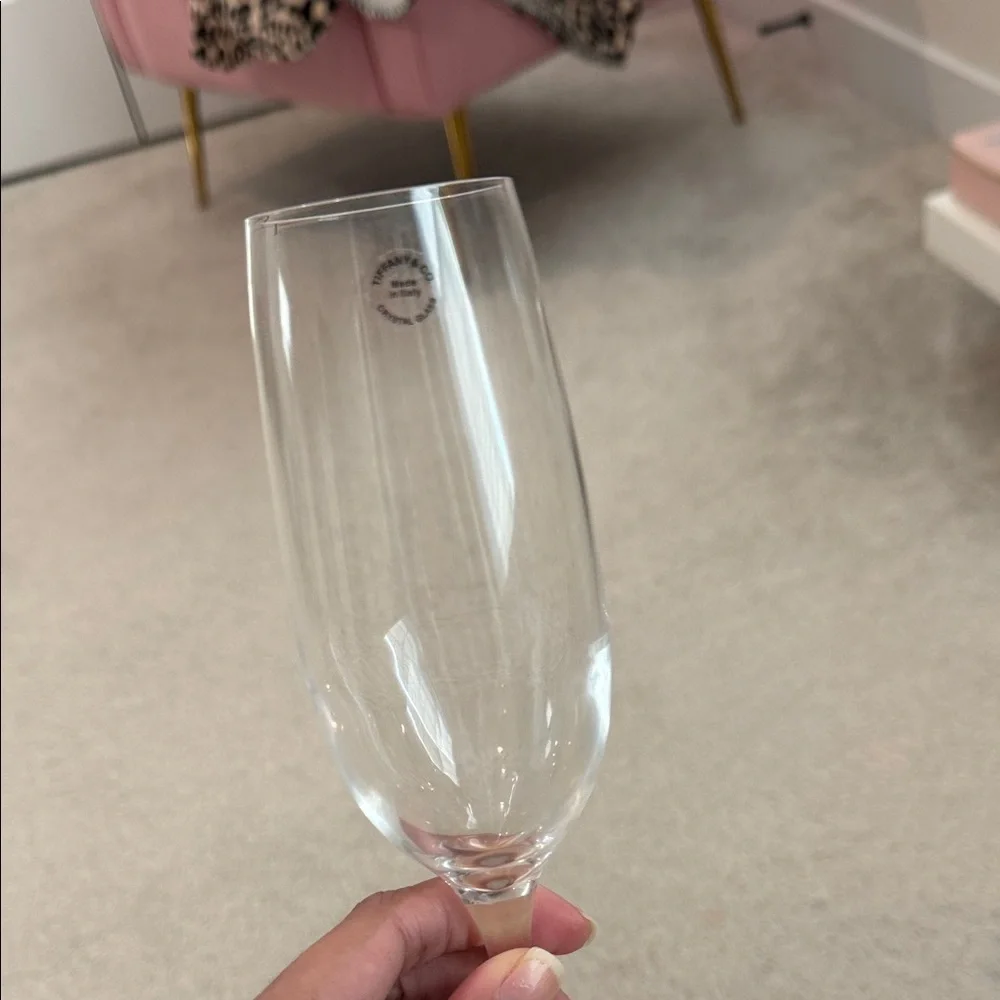 Tiffany & Co. Clear Crystal Flutes on Iconic Blue Box - Picture 3 of 11